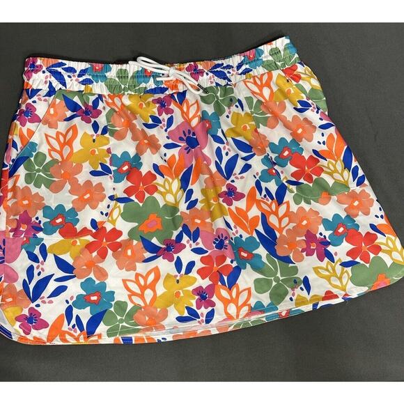 St. John's Bay Dresses & Skirts - Floral Skort Elastic Waist Lined Stretch Shorts Pockets St Johns Bay Bright Fun